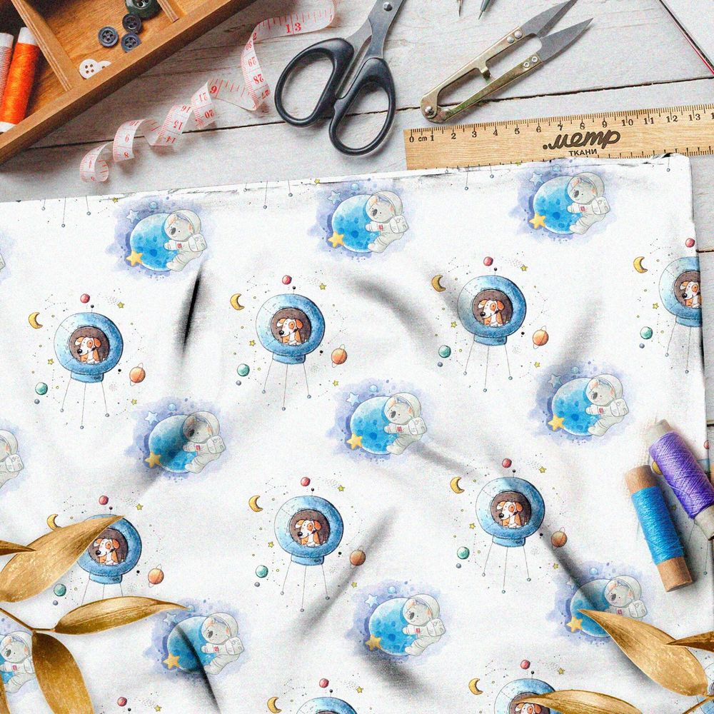 Ткань барби космонавты и собаки