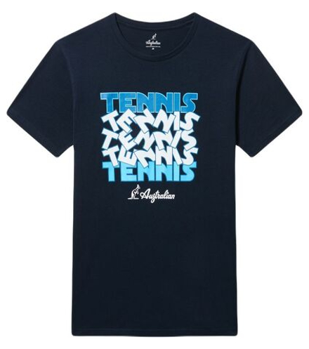 Мужская теннисная футболка Australian Cotton Tennis T-Shirt - blu navy