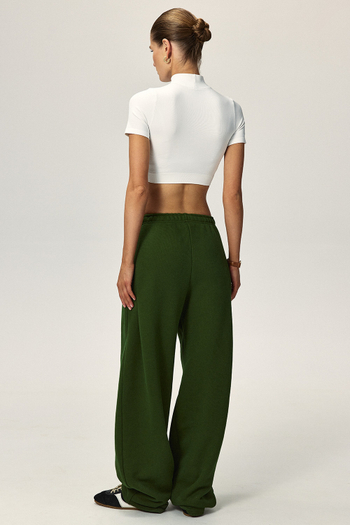 Штаны бананы с защипами Тёмно-зелёный