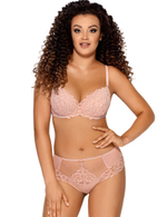Бюстгальтер пуш-ап из кружевного полотна с люрексом (Размер: 85D) (Цвет: нежно-розовый)