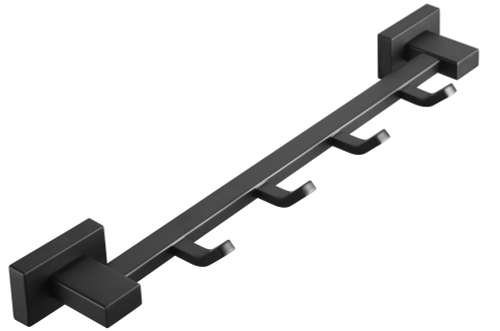 5015-C Вешалка для полотенца с 4-я крючками (ЧЕРНЫЙ) ViEiR  (30/1шт)