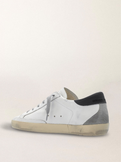 Men's Super Star with grey heel tab and metal stud lettering