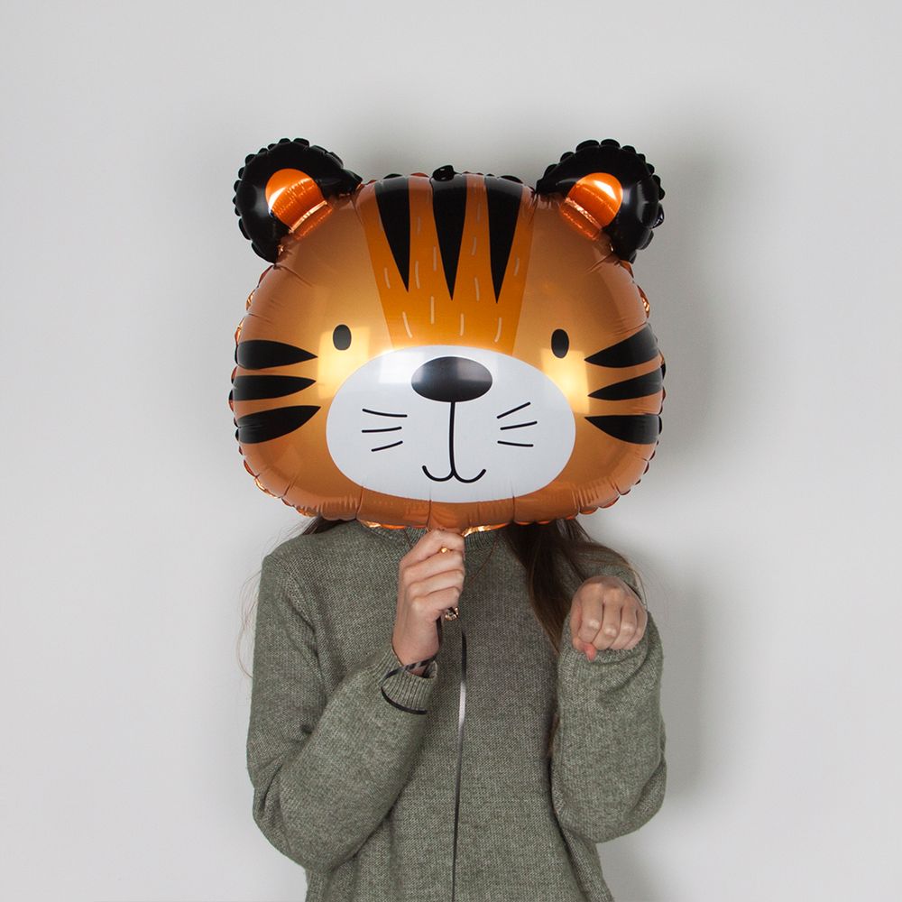 Шар (23''/58 см) Фигура, Голова, Маленький Тигр, 1 шт.