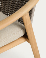 Уличный стул Elunda из тикового дерева и бежевой веревки