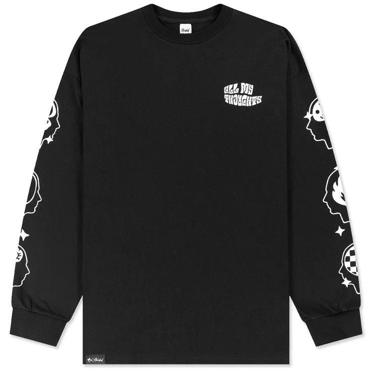 Лонгслив HAIDED ALL MY THOUGHTS, черный