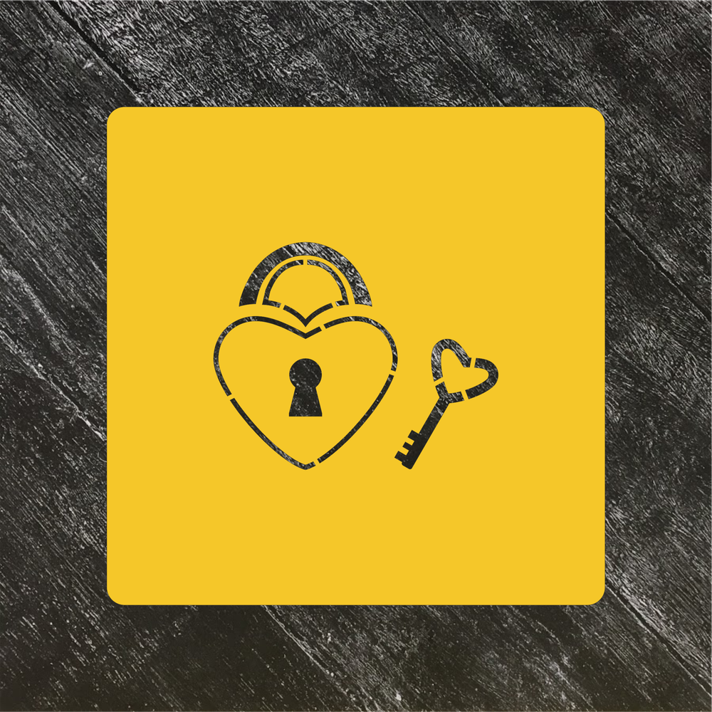 Трафарет любовь №15 Замок и ключ