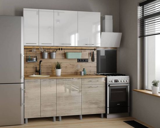 белый глянец / дуб шале светлый глянец