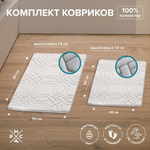 Набор ковриков для ванной и туалета, антискольз, 2 шт, 0.4х0.6, 0.5х0.8 м, ПЭ, сер, РМС, КК-09СС-40х