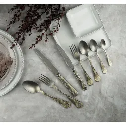 Ложка десертная 17,2 см матовая с золотом Lord Vintage Style P.L. Proff Cuisine [12]