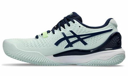 Женские Кроссовки теннисные Asics Gel-Resolution 9 Clay - pale mint/blue expanse