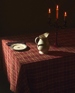 ZARA HOME РОЖДЕСТВЕНСКАЯ СКАТЕРТЬ ИЗ ХЛОПКА В КЛЕТКУ С БАХРОМОЙ, ЭКРЮ/КРАСНЫЙ