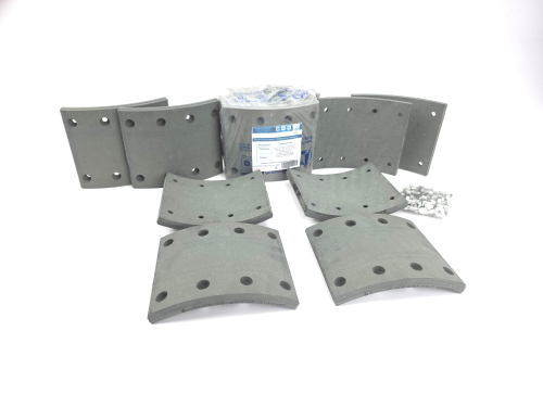 Рем. комплект тормозных накладок а/м МАЗ-5336, суперМАЗ, КрАЗ 6510 (Сверлён./расточенные/с заклёпками/ширина 160мм./ к-т 8 шт.) БзАТИ