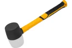 Киянка резиновая, 450 г, черно-белая, фибергласовая рукоятка c TPR покрытием Denzel, 11102