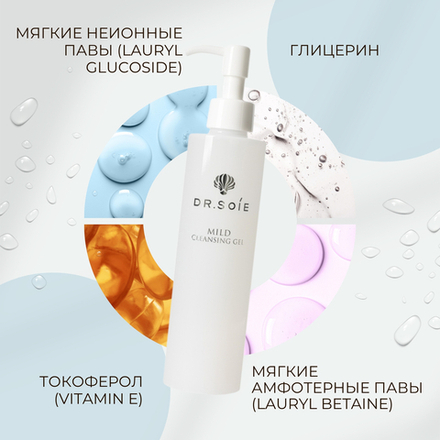 Мягкий гель для снятия макияжа и умывания 2 в 1 AMARANTH Dr.Soie Mild Cleansing Gel