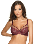 Бордовый бюстгальтер на косточках с боковыми поддержками (Размер: 75G) (Цвет: бордовый)