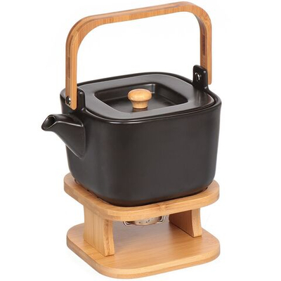 Чайник заварочный керамика, 1 л, с подставкой для подогрева, Y4-2689