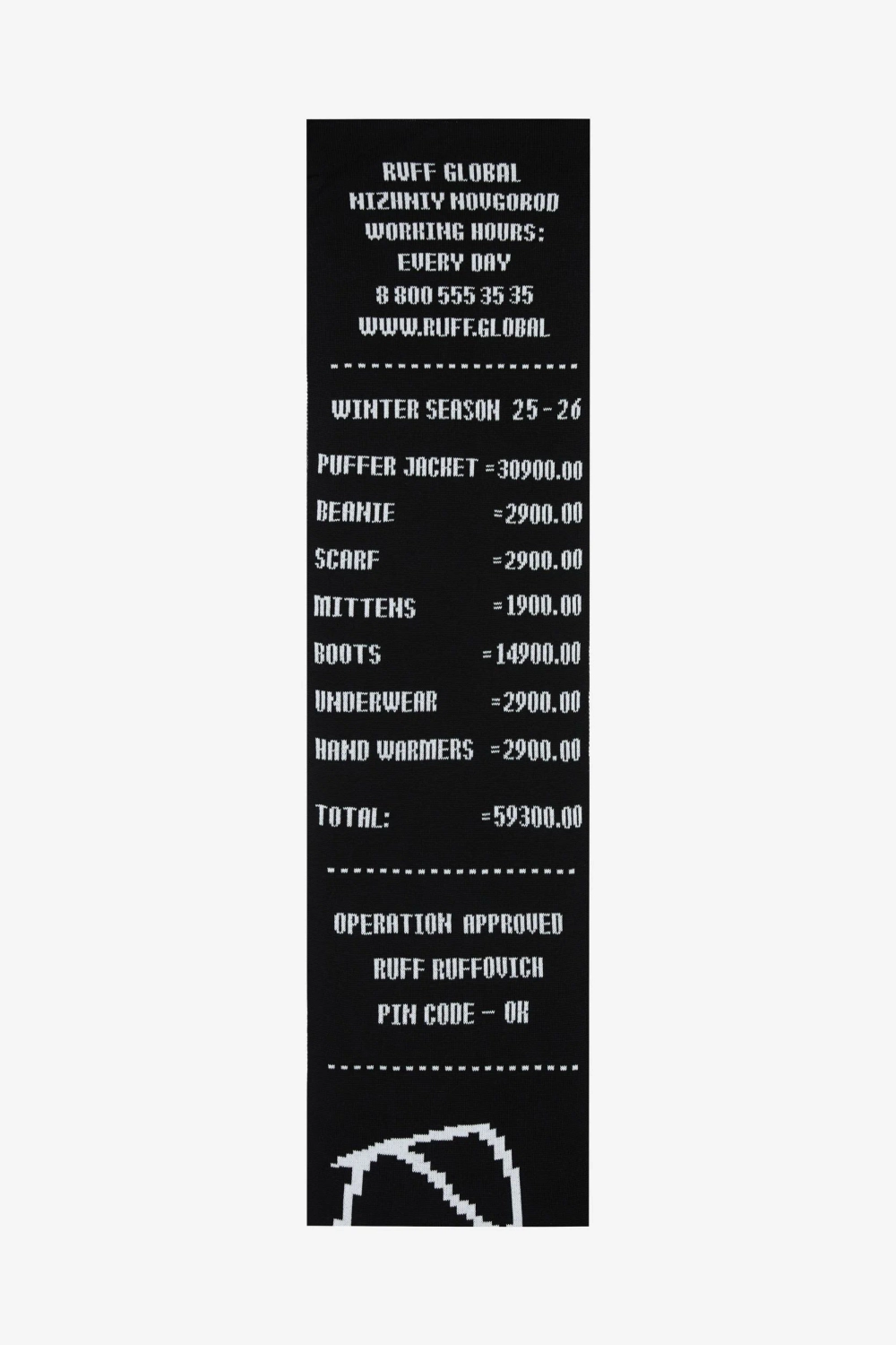 Шарф RAFF Cashier's Cheque, Черный