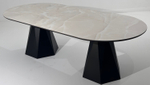 Стол М-City DISAUR Орфей 240 Нераскладной Оникс (Onyx Sable Pulido), керамика, Черный каркас