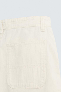 ZARA ШОРТЫ REGULAR FIT В ПОЛОСКУ, ЭКРЮ