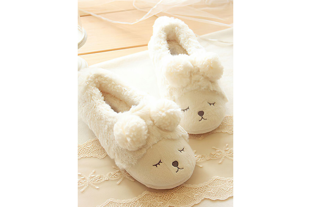 Тапочки FunFur Овечки с задником 6,5 Белый