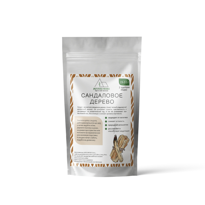 Сандаловое дерево Mystery Herbs Sandal wood maxi 29-31 г 2 щепки макси