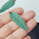 Подвеска лист, 45×19 мм, бижутерный сплав, штучно