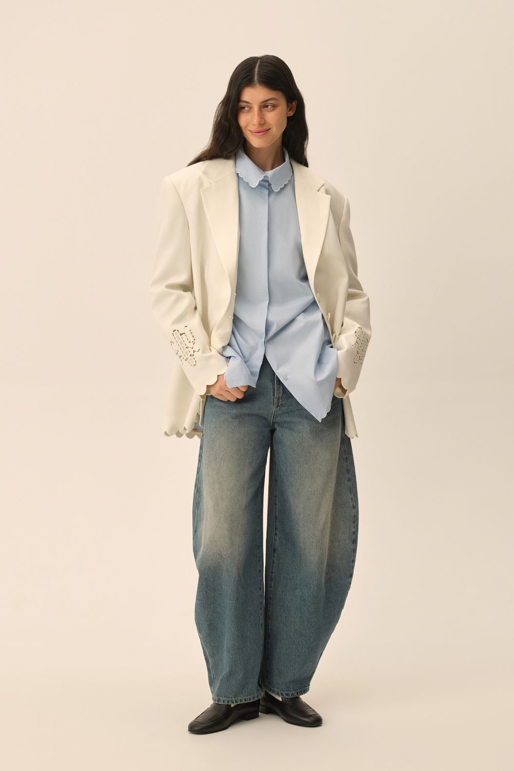 Жакет с ришелье ((Romantic CEO)), молочный