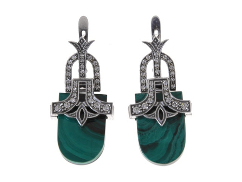 "Италия" серьги в серебряном покрытии из коллекции "Самоцветы" от Jenavi  с английским замком