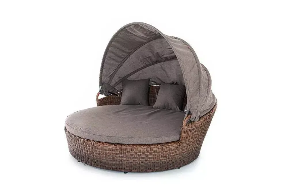 "Стильяно" плетеная кровать круглая, цвет коричневый