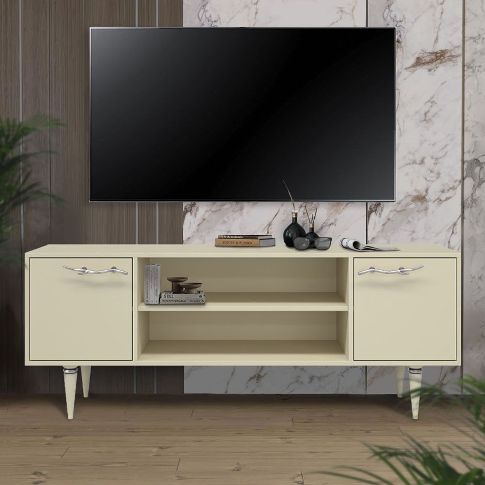 Тумба под ТВ Арт Колор matte 155см Классик Сильвер Серый шелк матовый