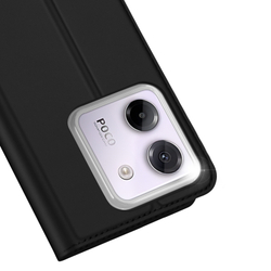 Чехол книжка из PU кожи черного цвета для Xiaomi Poco M7 Pro 5G, серия Skin Pro Series от Dux Ducis