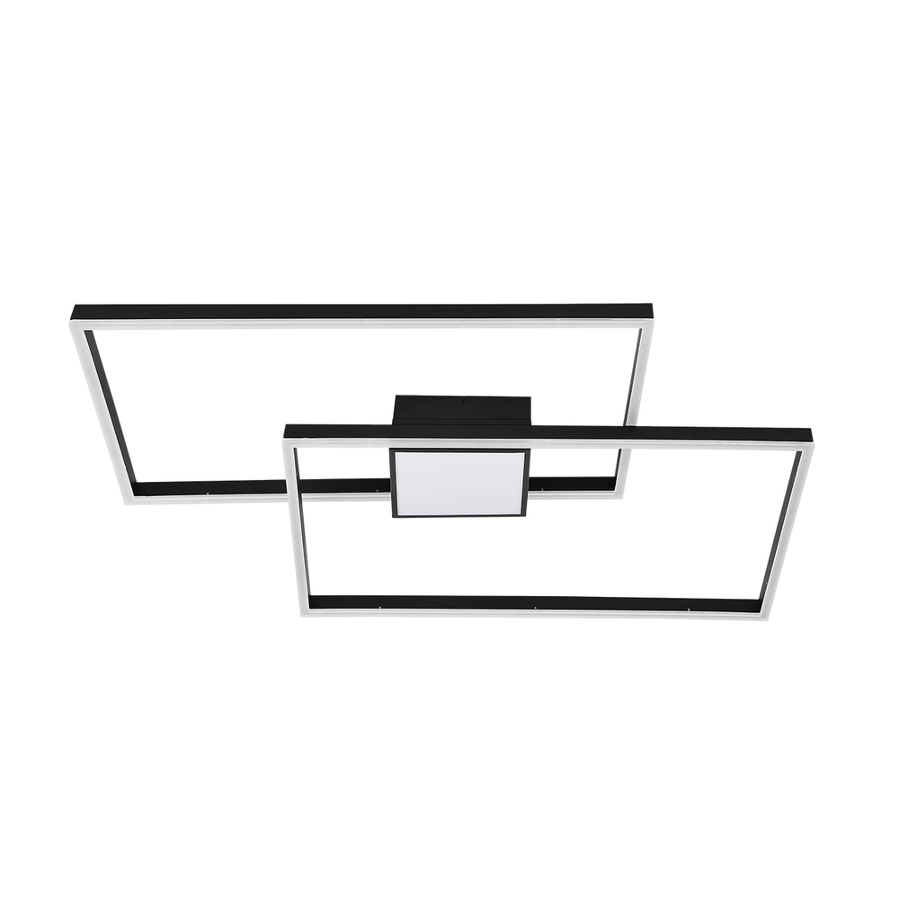 Потолочный светодиодный светильник 164Вт, 13120лм, 3000-6500K, Ra>80, плавная регулировка мощности, изменение цветовой температуры, ночник, металл/акрил, чёрный