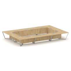 Steel Meet Стол переговорный прямоугольный KD-PR.B.SP-26K2 Тиквуд Светлый/Металл Серый 6000*4000*750