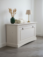 Обувница для прихожей, 93х50х39, Неаполь, с сиденьем, для обуви, деревянная, белый, Dipriz