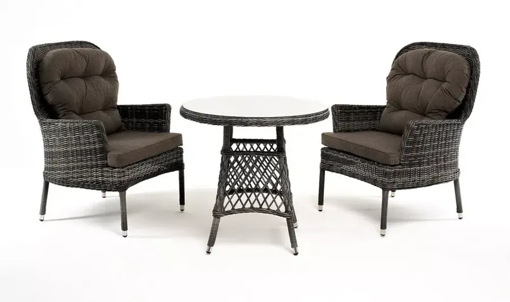 "Алиса" кофейный комплект из искусственного ротанга, цвет графит