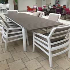 Стол раздвижной Alloro 210-280х100 см, тортора/белый