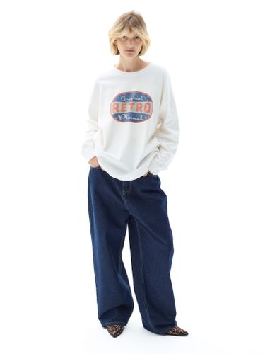 Белый хлопковый лонгслив RETRO