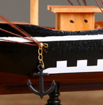 Корабль сувенирный средний «Флора», борта чёрные с белой полосой, паруса алые, 32х6,5х31 см