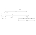 Тропический душ настенный квадратный 300мм графит BH02RK300GR