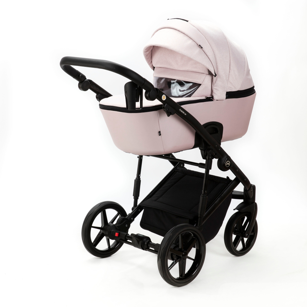 Детская универсальная коляска Adamex MOBI LUX PS-49 (2в1) Светло-розовый, светло-розовая перламутровая экокожа