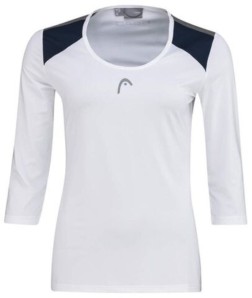 Женская теннисная футболка с длинным рукавом Head Club 22 Tech 3/4 Shirt W - white/dark blue
