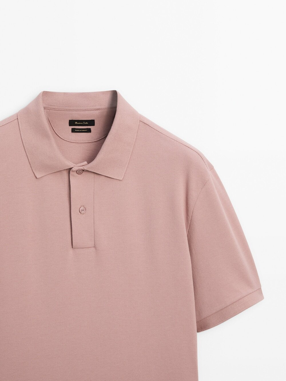 Massimo Dutti Поло из рельефного хлопкового пике, пестро-розовый