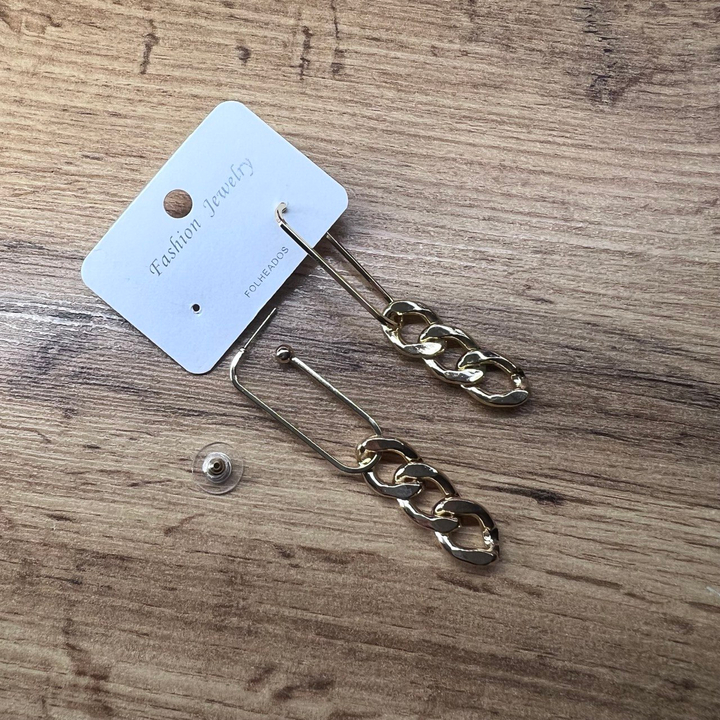 Серьги "Цепи" застежка узелок 3 звена плетение панцирное металл золотистый розовый 6,5 см