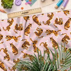 Ткань габардин дрессированный тигр