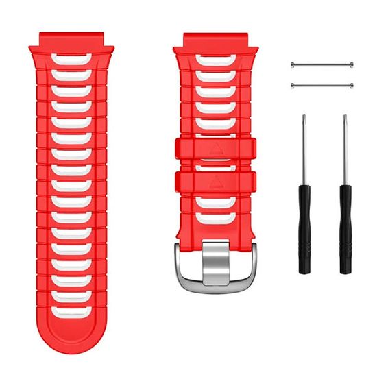 Ремешок для Garmin Forerunner 920XT силиконовый двухцветный (Красный/белый)