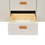 Шкаф 150х60х211, Мадейра, распашной для одежды, деревянный 3 двери 3 ящика, в прихожую спальню гостиную, массив сосны, белый, Dipriz