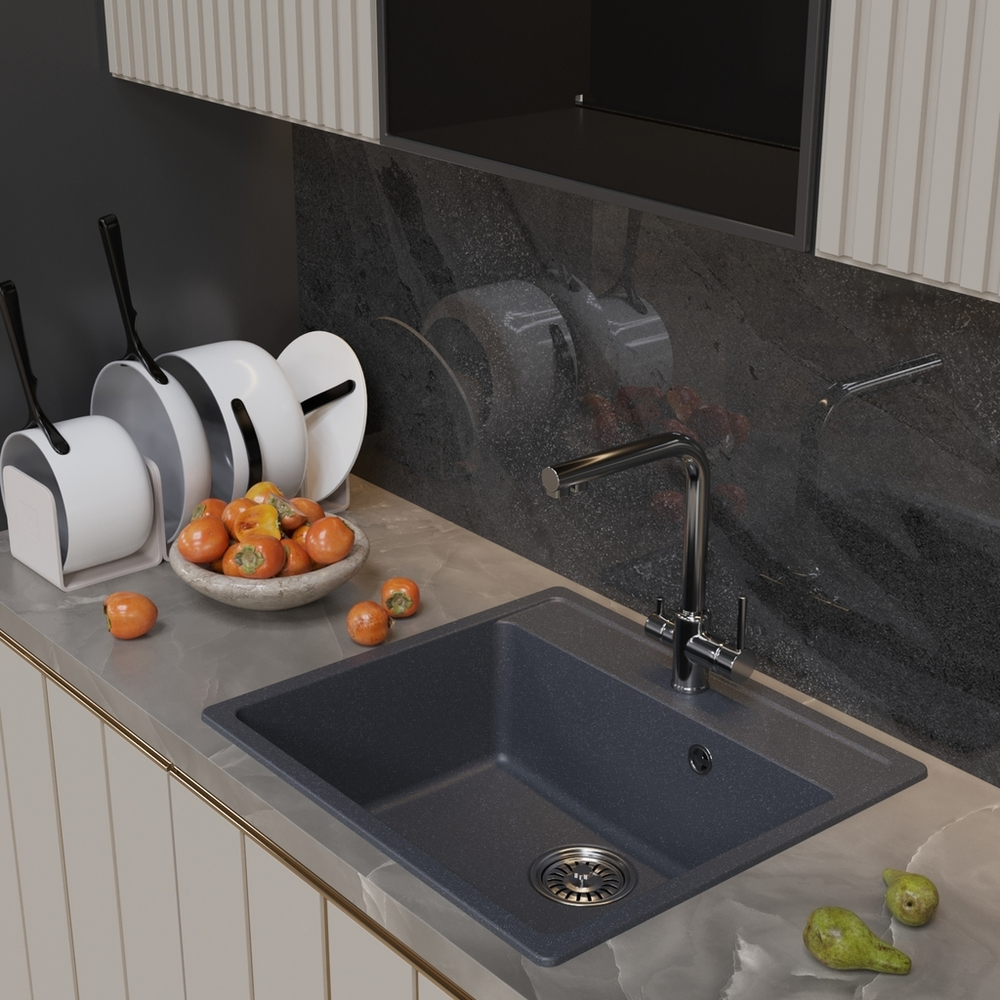 Мойка ML-GM15 КОМФОРТ антрацит (343), 560*500*180мм