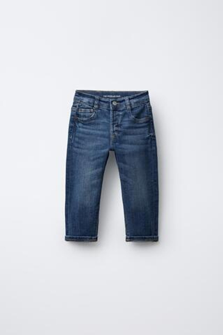ZARA ДЖИНСЫ ПРЯМОГО КРОЯ, ВЫЦВЕТШИЙ СИНИЙ