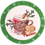 Подставка под горячее керамика 16см «Зимнее чаепитие»