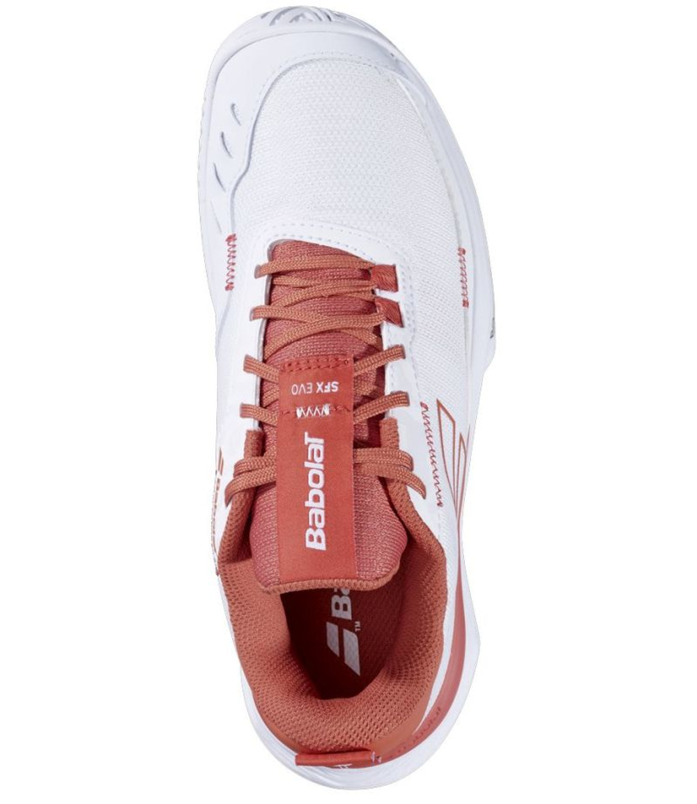 Женские теннисные кроссовки Babolat SFX Evo All Court - white/terra cotta